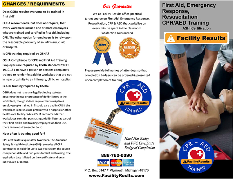 Emergency First Aid Level C CPR/AED Certification - Sarnia
